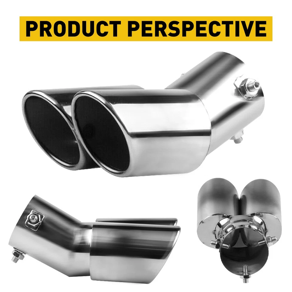 Car Steel Stainless Exhaust Pipe Tip Chrome Muffler For US Tail 1.4''-2.5'' - Image 4 of 4