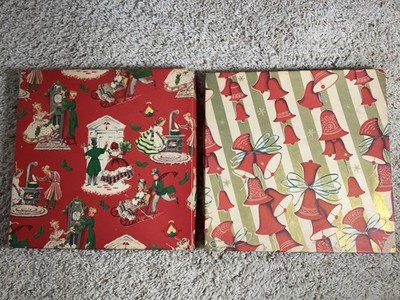 Christmas Vintage Box Graphic Empty Gift Wrap Box Lot