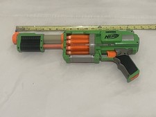 NERF Dart Gun Blaster Tag FuryFire Green Revolver Pump Shooter Toy