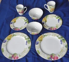 2 Place Settings Lenox "Garden Mural" China (Dinner & Salad Plates, Bowls, Mugs)