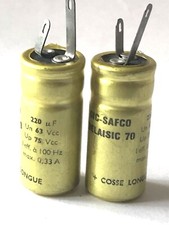 Electronic Component: capacitor, condensateur, Safco 200uf 63 76V x1. audio