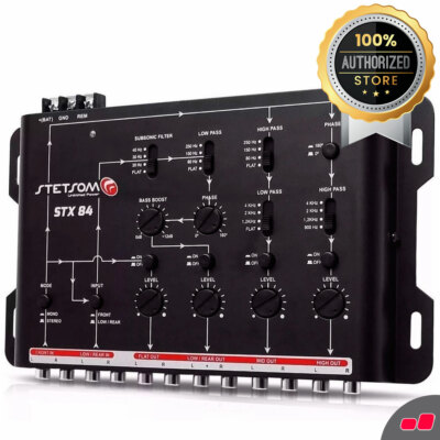 Crossover Stetsom STX84 4 Channels 2 Inputs 4 Outputs Mono or Stereo for Car New
