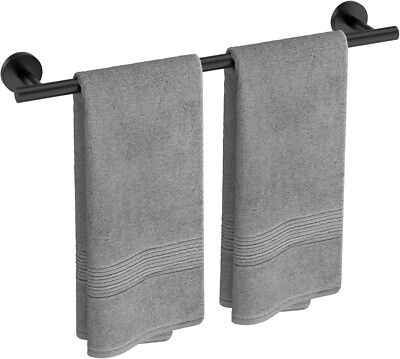 USHOWER 24 Inch Towel Bar Bathroom Towel Rack, Wall Mounted SUS304, Matte Black