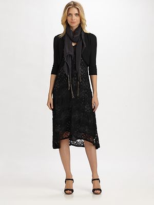 Eileen Fisher BLACK Crochet Lace Layer Dress S $398 | eBay Eileen Fisher BLACK Crochet Lace Layer Dress S $398 | eBay