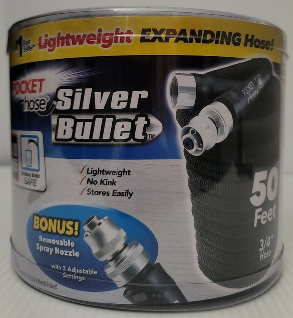 Pocket Hose Silver Bullet Pocket Hose Expanding with Bonus Spray Nozzle