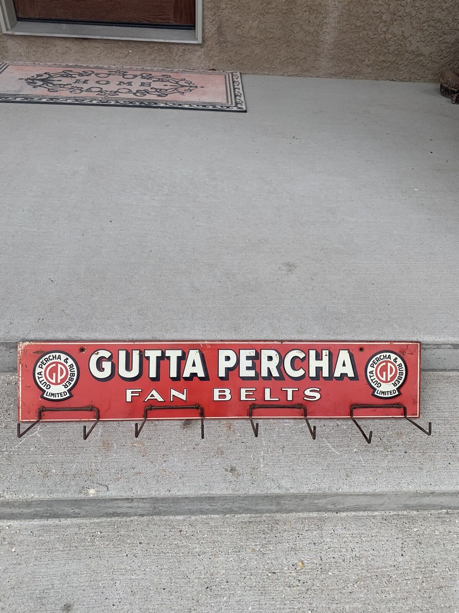 ヴィンテージ Gutta Percha ファンベルト ラック ディスプレイ　看板 Vintage Gutta Percha Advertising Sign Fan Belt Rack Service