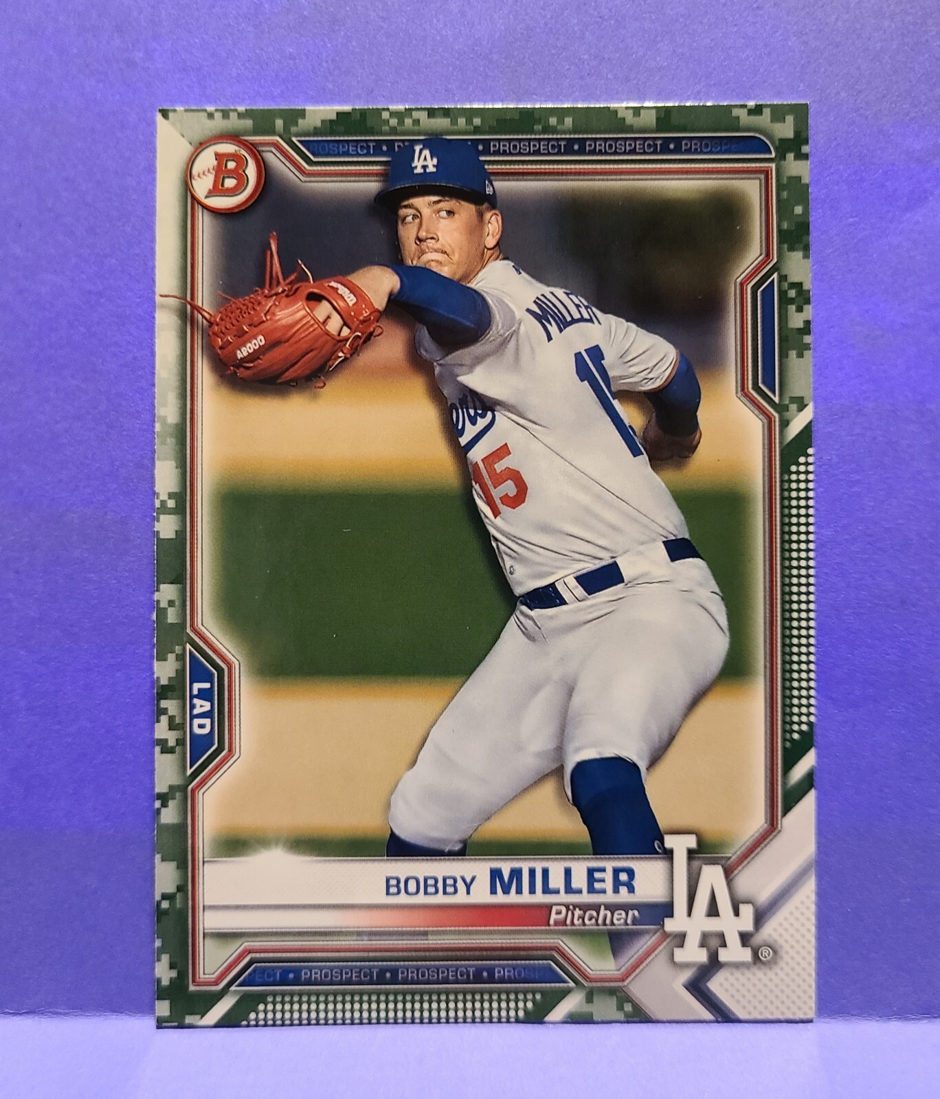 2021 BOWMAN CAMO BP-75 Bobby Miller PARALLEL *NRMT or BETTER*