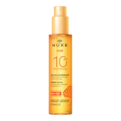 Nuxe Sun Tanning Oil Low Protection SPF10 Face And Body 150 Ml