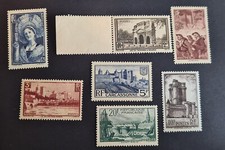 Timbres France- 1938-Série 388 à 394- dont St Malo- **-TB