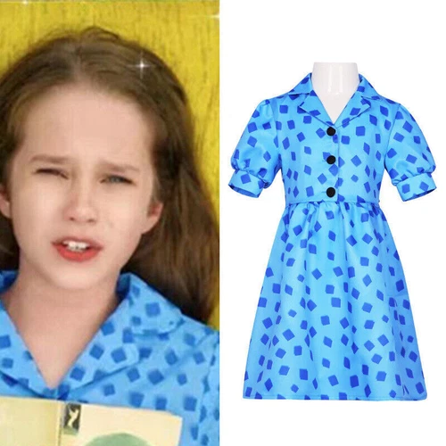 Movie Roald Dahls Matilda Cosplay Costume Uniform Halloween Girls Outfit New - Picture 2 of 9