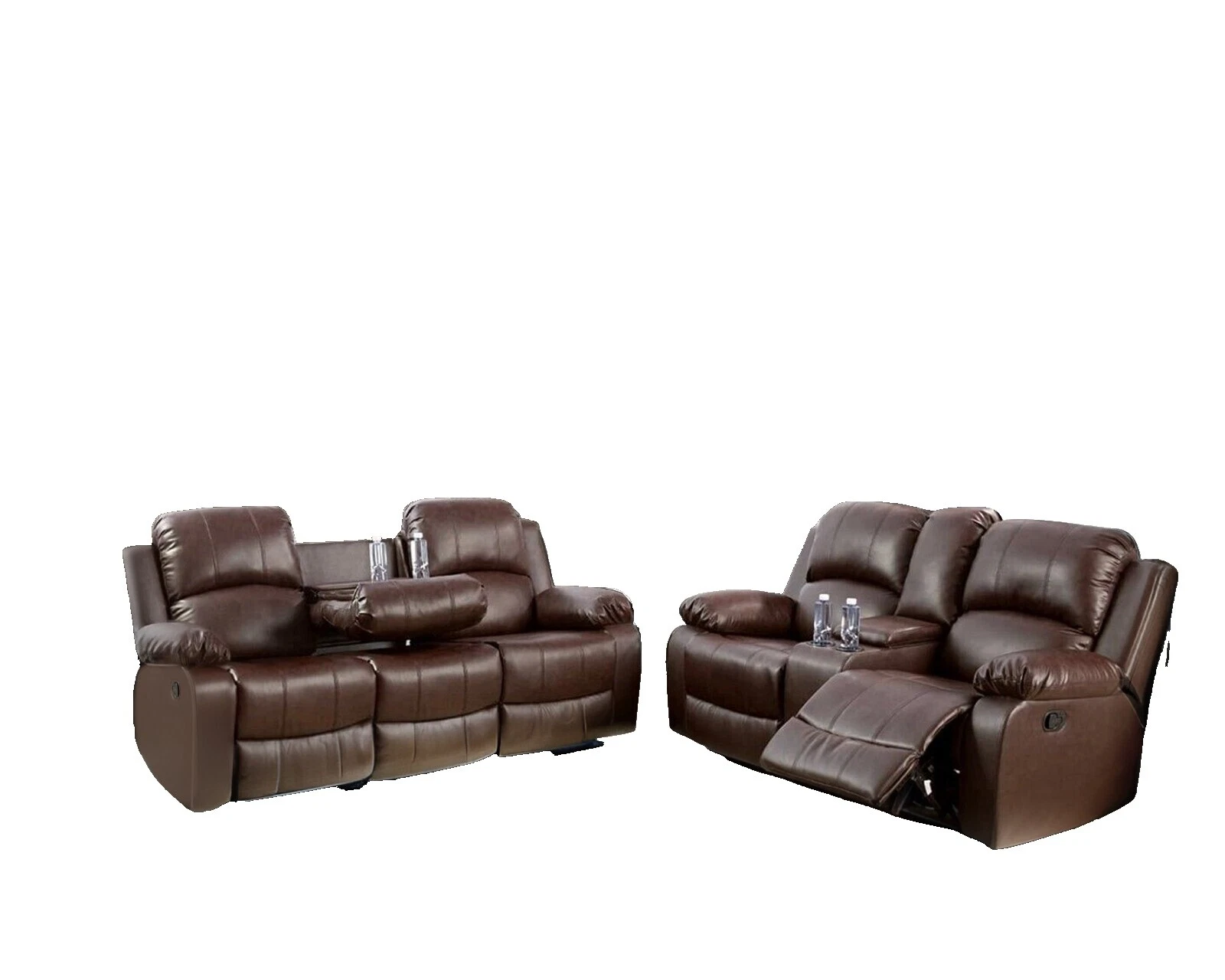 Salón de imitación de cuero marrón Sofás, sillones y sofás