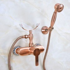 Antique Red Copper Single Handle Bathroom Hand Shower Faucet Mixer Tap 2na350
