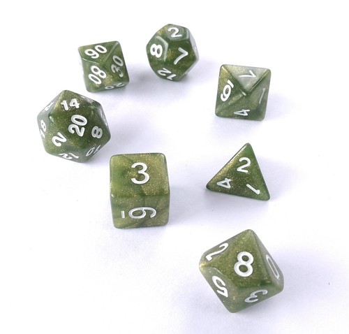 Sparkly D20 DND Dice Set of 7 Polyhedron Poly TTRPG Glitter Shimmer Acrylic RPG - Picture 58 of 90