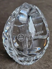 Vintage HM Revenue & Customs Paperweight UK Government Crystal Collectible Rare