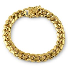 10mm 14K Gold Premium Mens Cuban Bracelet