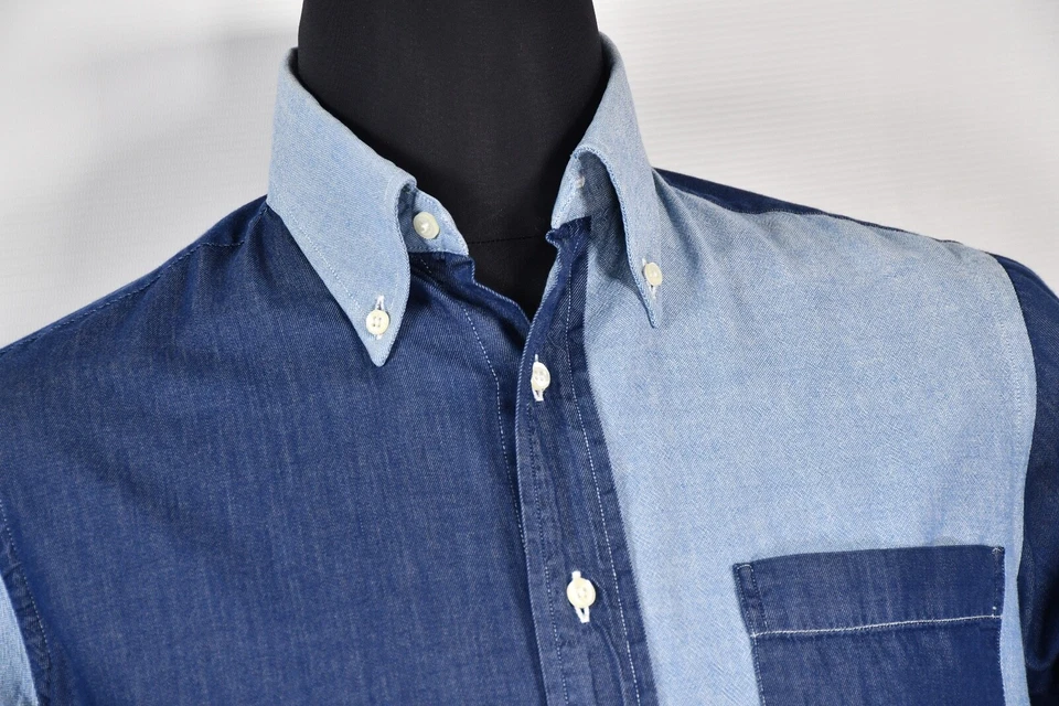 Mark McNairy Slim Fit Denim Shirt Made in Usa Long Sleeve Button Down size M - Image 2 of 4