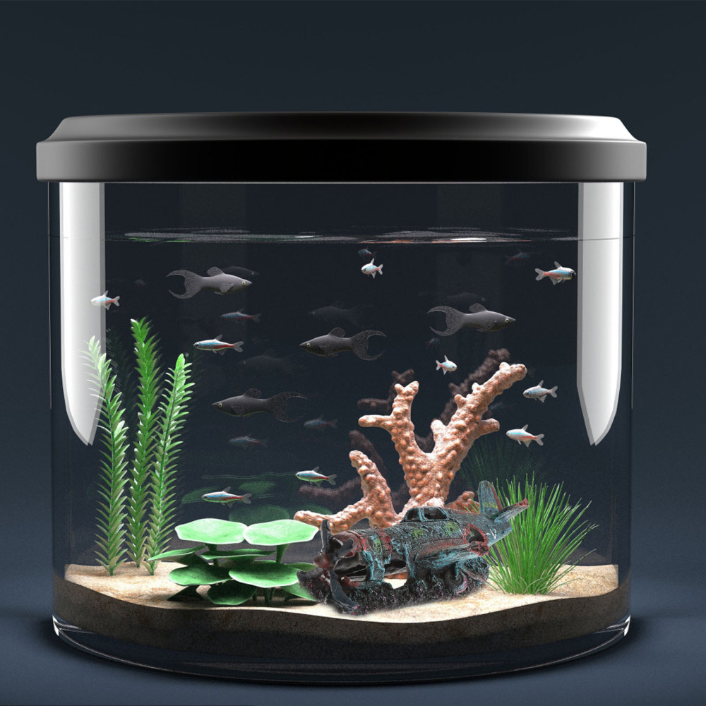 Aquarium Submarine Fish Tank Decorations Anchor Ornament Betta Fish