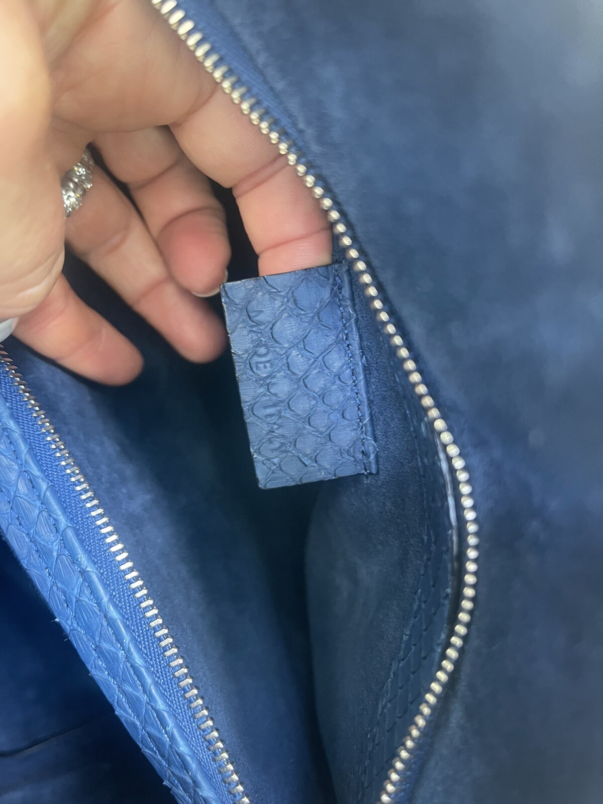 Alexander McQueen Navy Blue Python Leather Heroin… - image 7