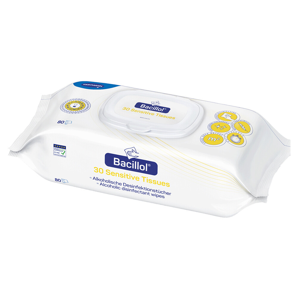 Bacillol 30 Sensitive Wipes, Tücher, Flächendesinfektion, Hartmann, 80 Tücher