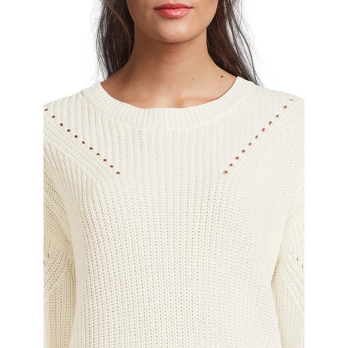 Time and Tru Women's Shaker Knit Sweater, Midweight - Picture 6 of 20