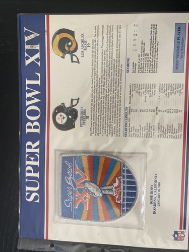 Super Bowl Patch For Pittsburgh Steelers And LA Rams XIV Super Bowl Sbxiv SB - Picture 2 of 6