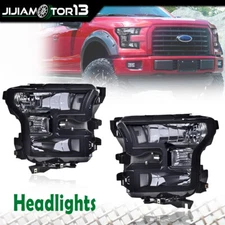 Fit For 2015-2017 Ford F150 Smoke Lens Headlights Clear Head Lamps Left+Right JJ