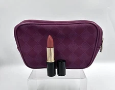 Lancome Rouge Sensation Lipstick “Crushed Rose” Full Size Lip Color & Makeup Bag