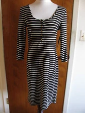 Juicy Couture LA women's black angel ivy stripe dress New