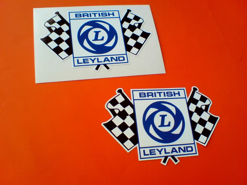DECALHEADS BRITISH LEYLAND Bandera A Cuadros Carrera Rally Coche Clásico Pegatinas 2 de 75 mm