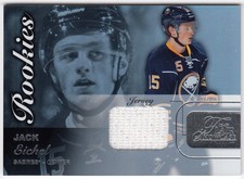 2015-16 UD Fleer Showcase Flair Materials Row 0 Rookies Jersey JACK EICHEL 65 RC