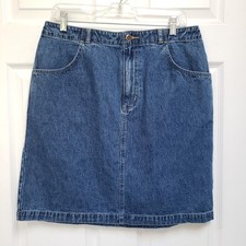 High Sierra Blue Medium Wash 100% Cotton Denim Jean Skirt Womens 14 NWT