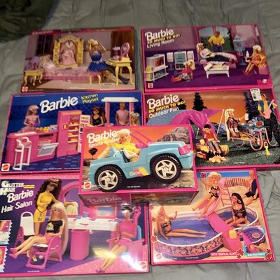 Vintage Barbie Boxed Playset Lot  So Much To Do  Tropical Splash Kitchen & More