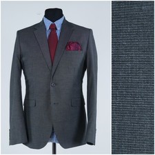 Birdseye Grey Blazer 40R UK Size H&M Mens Designer Sport Coat Jacket