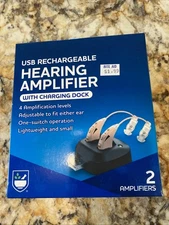 Riteaid USB Rechargeable Hearing Amplifier with Charging Dock - Brand New Sealed