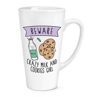 Beware VerrüCkte Milch Und Kekse MäDchen 483Ml Groß Latte Becher Scherz Daughter