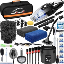 41Pcs Car Cleaning Wash Kit Interior Detailing Cleaner Kit-Black-41Pcs