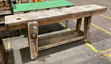 INDUSTRIAL VINTAGE WORKBENCH WOODWORK CRAFT MANS ANTIQUE TABLE