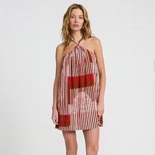 Express Printed Halter Sleeveless Mini Dress Womens Xsmall Striped Boho Dainty