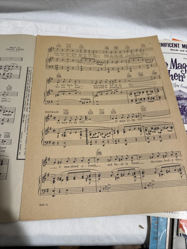 very scarce CORNEL WILDE & GINGER ROGERS Sheet Music IT HAD TO BE YOU 1924 - Image 4 of 4