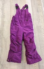 Land's End Girl's Kids Youth Overall Bib Snowpants Size 5 Purple EUC Grow A Long