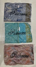 Lot Of 3 Falari Large Paisley Pattern Pashmina Scarf Wrap for all season