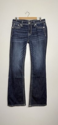 Miss Me Women's Diamond Dream Jeans 31 Mid-Rise Boot Bling #M9362BV Western NWT