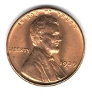 1939 S UNCIRCULATED Lincoln Wheat Cent - Actual Coin Shown