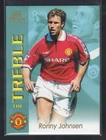 RARE FUTERA PLATINUM 1999 - RONNY JOHNSEN - MAN UTD - THE TREBLE TRIBUTE CARD