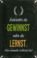 Blechschild 30X20 Cm Entweder Du Gewinnst Oder Lernst Spruch Zitat Deko Geschenk