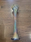 Antique Fenton Iridescent Carnival Glass 16" Swung Vase Cobalt Nine Sixteen