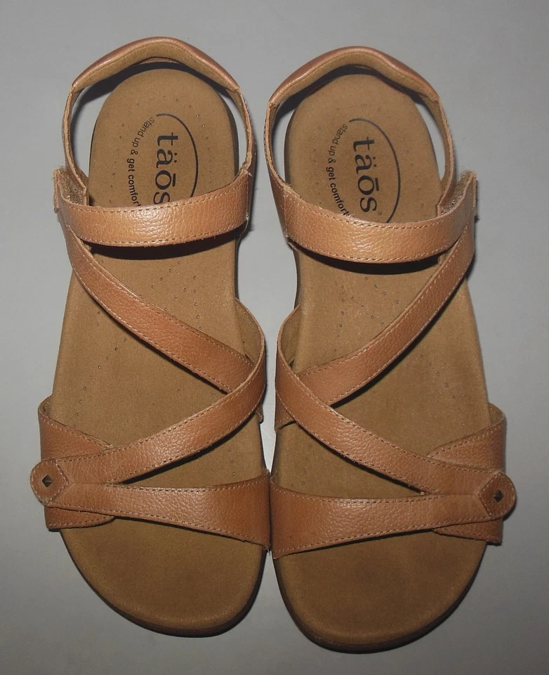 Nuevas Sandalias Taos Big Time Cuero Natural Arco y Soporte Metatarsiano Talla 7 Foto 4 de 4