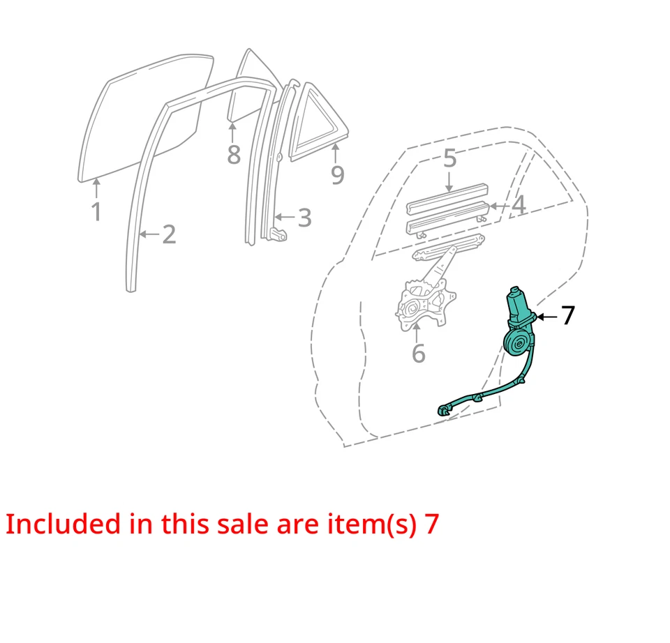 Motor ventana trasera derecha Lexus RX300 1999-2003 85720-48040 OEM Foto 3 de 4