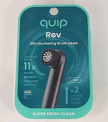 #ad #ad Quip Rev 360 Oscillating Brush Heads Soft Black 2 Pack ADA Accepted $11.90