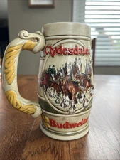 Vintage Anheuser Busch Budweiser Clydesdales Ceramarte Handcrafted Beer Stein  